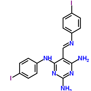 N4-(4-碘苯基)-5-[(4-碘苯基)亞氨基甲基]嘧啶-2,4,6-三胺結(jié)構(gòu)式_18740-12-0結(jié)構(gòu)式
