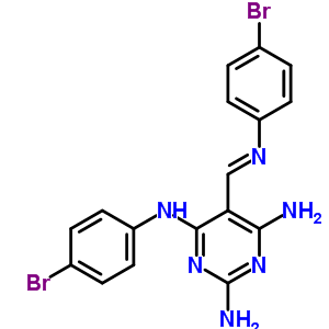 N4-(4-溴苯基)-5-[(4-溴苯基)亞氨基甲基]嘧啶-2,4,6-三胺結構式_18814-03-4結構式