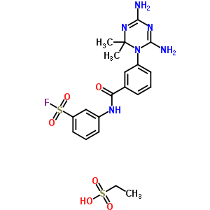 3-[[3-(4,6-二氨基-2,2-二甲基-1,3,5-噻嗪-1-基)苯甲?；鵠氨基]苯磺酰氯結(jié)構(gòu)式_19159-34-3結(jié)構(gòu)式