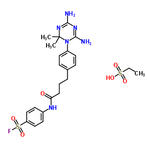 4-[4-[4-(4,6-二氨基-2,2-二甲基-1,3,5-噻嗪-1-基)苯基]丁?；被鵠苯磺酰氯結(jié)構(gòu)式_19160-25-9結(jié)構(gòu)式