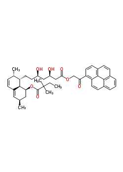 2-氧代-2-(1-芘基)乙基(3R,5R)-7-{(1S,2S,6R,8S,8aR)-8-[(2,2-二甲基丁?；?氧基]-2,6-二甲基-1,2,6,7,8,8A-六氫-1-萘基}-3,5-二羥基庚烷酸酯結(jié)構(gòu)式_193682-18-7結(jié)構(gòu)式