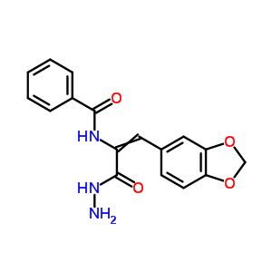 N-[2-苯并[1,3]二氧代l-5-基-1-(肼羰基)乙烯]苯甲酰胺結(jié)構(gòu)式_19746-83-9結(jié)構(gòu)式