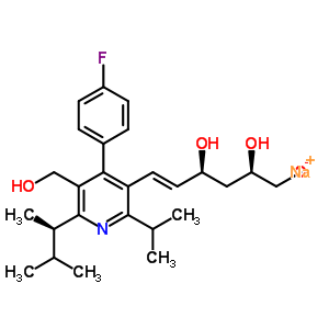 鈉(6E)-7-[4-(4-氟苯基)-5-(羥基甲基)-6-(1-羥基-2-丙基)-2-異丙基-3-吡啶基]-3,5-二羥基-6-庚烯酸酯結構式_201793-00-2結構式