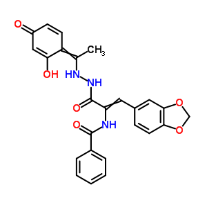 3-(1,3-苯并二氧雜環(huán)戊烯l-5-基)-2-(苯甲?；被?-2-丙酸 2-[1-(2,4-二羥基苯基)亞乙基]肼結(jié)構(gòu)式_20329-06-0結(jié)構(gòu)式