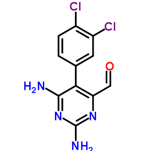 4-Pyrimidinecarboxaldehyde,2,6-diamino-5-(3,4-dichlorophenyl)-Structure,20535-54-0Structure 4-Pyrimidinecarboxaldehyde,2,6-diamino-5-(3,4-dichlorophenyl)- Structure,20535-54-0Structure