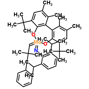 2,6-二異丙基苯基亞氨基叔丁基亞苯基[(S)-(-)-BIPHEN]鉬(Ⅵ)結(jié)構(gòu)式_205815-80-1結(jié)構(gòu)式