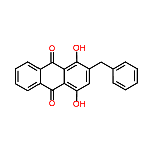 9,10-Anthracenedione, 1, 4-dihydroxy-2-(phenylmethyl)-Structure,21016-03-5Structure 9,10-Anthracenedione, 1, 4-dihydroxy-2-(phenylmethyl)- Structure,21016-03-5Structure