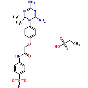 4-[[2-[4-(4,6-二氨基-2,2-二甲基-1,3,5-噻嗪-1-基)苯氧基]乙?；鵠氨基]苯磺酰氯結(jié)構(gòu)式_21316-25-6結(jié)構(gòu)式