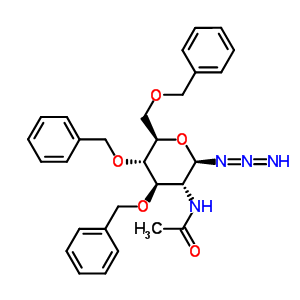 2-乙酰氨基-3,4,6-三-鄰芐基-2-脫氧-beta-d-吡喃葡萄糖疊氮化物結(jié)構(gòu)式_214467-60-4結(jié)構(gòu)式