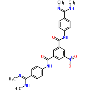N,N-雙[4-(N,N-二甲基甲脒基)苯基]-5-硝基-苯-1,3-二羧酰胺結(jié)構(gòu)式_21696-29-7結(jié)構(gòu)式