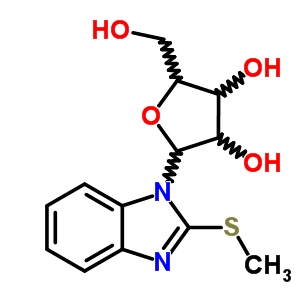 1H-benzimidazole,2-(methylthio)-1-b-d-ribofuranosyl-Structure,22424-28-8Structure 1H-benzimidazole,2-(methylthio)-1-b-d-ribofuranosyl- Structure,22424-28-8Structure