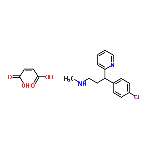 3-(4-氯苯基)-N-甲基-3-(2-吡啶基)-1-丙胺(2Z)-2-丁烯二酸酯(1:1)結(jié)構(gòu)式_22630-25-7結(jié)構(gòu)式