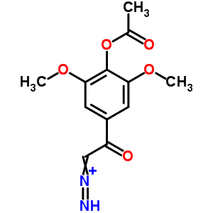 1-[4-(乙?；趸?-3,5-二甲氧基苯基]-2-二氮雜-乙酮結(jié)構式_22802-00-2結(jié)構式