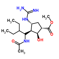 (1S,2S,3R,4R)-甲基 3-((R)-1-乙酰氨基-2-乙基丁基)-4-胍-2-羥基環(huán)戊烷羧酸結構式_229614-51-1結構式