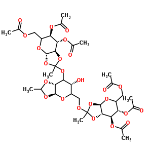 O-3,4,6-三-O-乙?；?-D-甘露糖基次乙基-(1-23)-O-[3,4,6-三-O-乙酰基--D-甘露糖基次乙基-(1-26)]-1,2-O-亞乙基--D-吡喃甘露糖結(jié)構(gòu)式_230963-26-5結(jié)構(gòu)式