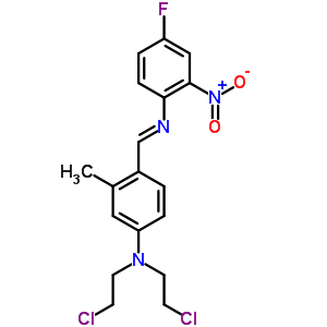 N,N-雙(2-氯乙基)-4-[[(4-氟-2-硝基苯基)亞氨基]甲基]-3-甲基-苯胺結(jié)構(gòu)式_2414-90-6結(jié)構(gòu)式
