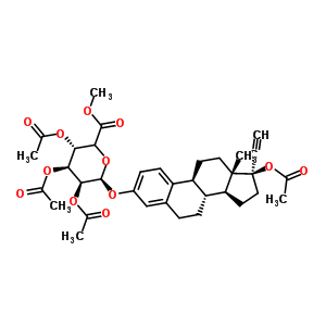 (17beta)-17-乙酰氧基-17-乙炔基雌甾a-1(10),2,4-三烯-3-基甲基(5Xi)-2,3,4-三-O-乙?；?beta-D-來蘇-己o吡喃并s艾杜糖醛酸酯結(jié)構(gòu)式_242130-33-2結(jié)構(gòu)式