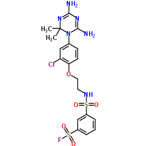 3-[[[2-[2-氯-4-(4,6-二氨基-2,2-二甲基-1,3,5-噻嗪-1(2H)-基)苯氧基]乙基]氨基]磺酰基]-苯磺?；Y(jié)構(gòu)式_24892-25-9結(jié)構(gòu)式