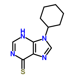 9-環(huán)己基-1,9-二氫-6H-嘌呤-6-硫酮結構式_2538-32-1結構式