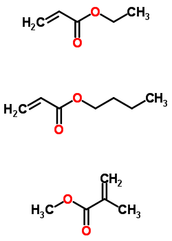 2-甲基-2-丙烯酸甲酯與 2-丙烯酸丁酯和 2-丙烯酸乙酯聚合物結(jié)構(gòu)式_25767-43-5結(jié)構(gòu)式