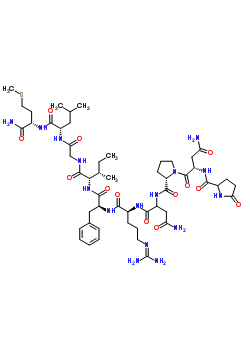 5-氧代-L-脯氨酰-L-天冬氨酰胺酰-L-脯氨酰-L-天冬氨酰胺酰-L-精氨酰-L-苯丙氨酰-L-異亮氨酰甘氨酰-L-亮氨酰-L-蛋氨酰胺結(jié)構(gòu)式_26145-48-2結(jié)構(gòu)式