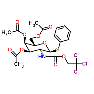 苯基 3,4,6-三-O-乙?；?2-脫氧-1-硫代-2-(2,2,2-三氯乙氧基甲酰胺)-beta-D-半乳糖吡喃糖苷結(jié)構(gòu)式_278784-83-1結(jié)構(gòu)式