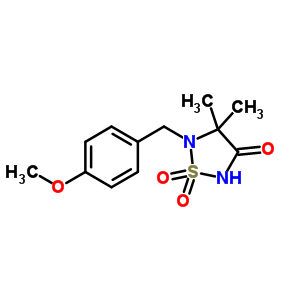 5-(4-甲氧基-芐基)-4,4-二甲基-1,1-二氧代-1l6-[1,2,5]噻二唑-3-酮結(jié)構(gòu)式_283587-22-4結(jié)構(gòu)式