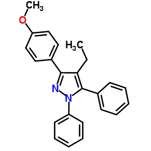 1,5-Diphenyl-4-ethyl-3-(4-methoxyphenyl)-1h-pyrazoleStructure,289725-88-8Structure 1,5-Diphenyl-4-ethyl-3-(4-methoxyphenyl)-1h-pyrazole Structure,289725-88-8Structure