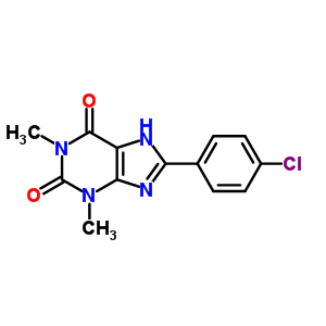 1H-purine-2,6-dione,8-(4-chlorophenyl)-3,9-dihydro-1,3-dimethyl-Structure,29064-02-6Structure 1H-purine-2,6-dione,8-(4-chlorophenyl)-3,9-dihydro-1,3-dimethyl- Structure,29064-02-6Structure