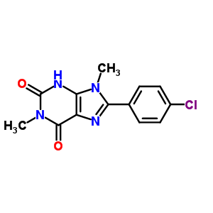 1H-purine-2,6-dione,8-(4-chlorophenyl)-3,9-dihydro-1,9-dimethyl-Structure,29220-28-8Structure 1H-purine-2,6-dione,8-(4-chlorophenyl)-3,9-dihydro-1,9-dimethyl- Structure,29220-28-8Structure