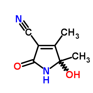 1H-pyrrole-3-carbonitrile,2,5-dihydro-5-hydroxy-4,5-dimethyl-2-oxo-Structure,29810-81-9Structure 1H-pyrrole-3-carbonitrile,2,5-dihydro-5-hydroxy-4,5-dimethyl-2-oxo- Structure,29810-81-9Structure