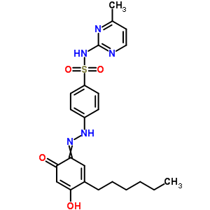 4-[2-(5-己基-2,4-二羥基苯基)二氮雜烯]-N-(4-甲基-2-嘧啶)-苯磺酰胺結構式_29822-13-7結構式