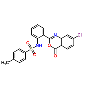 n-[2-(7-氯-4-氧代-4H-3,1-苯并噁嗪-2-基)苯基]-4-甲基-苯磺酰胺結(jié)構(gòu)式_31199-40-3結(jié)構(gòu)式