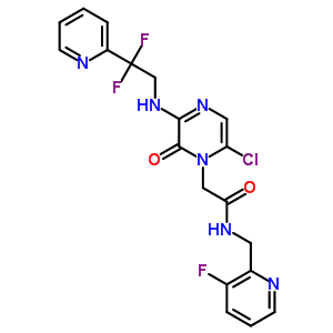 6-氯-3-[[2,2-二氟-2-(2-吡啶)乙基]氨基]-N-[(3-氟-2-吡啶)甲基]-2-氧代-1(2H)-吡嗪乙酰胺結(jié)構(gòu)式_312904-62-4結(jié)構(gòu)式