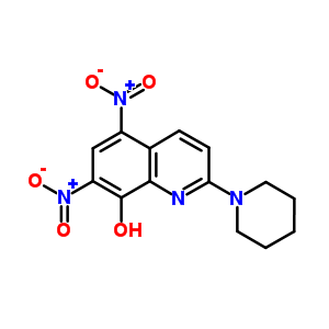8-Quinolinol,5,7-dinitro-2-(1-piperidinyl)-Structure,31568-89-5Structure 8-Quinolinol,5,7-dinitro-2-(1-piperidinyl)- Structure,31568-89-5Structure