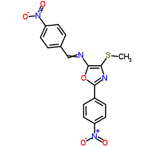 4-(甲基硫代)-2-(4-硝基苯基)-N-[(4-硝基苯基)亞甲基]-5-噁唑胺結(jié)構(gòu)式_31666-15-6結(jié)構(gòu)式
