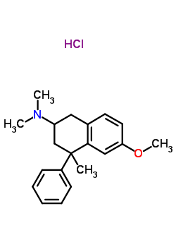 6-Methoxy-n,n,4-trimethyl-4-phenyl-tetralin-2-amine hydrochlorideStructure,32038-43-0Structure 6-Methoxy-n,n,4-trimethyl-4-phenyl-tetralin-2-amine hydrochloride Structure,32038-43-0Structure