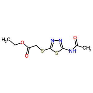 2-[(5-乙酰氨基-1,3,4-噻二唑-2-基)磺酰基]乙酸乙酯結(jié)構(gòu)式_32418-25-0結(jié)構(gòu)式