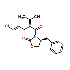 (4S)-4-芐基-3-[(2S,4E)-5-氯-2-異丙基-4-戊烯酰]-1,3-惡唑烷-2-酮結(jié)構(gòu)式_324519-70-2結(jié)構(gòu)式