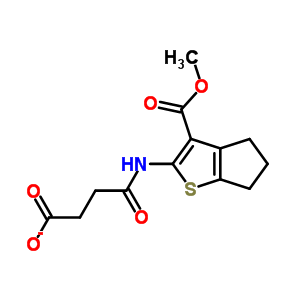 2-(3-羧基丙?；被?-5,6-二氫-4H-環(huán)戊并[b]噻吩-3-羧酸甲酯結(jié)構(gòu)式_328025-47-4結(jié)構(gòu)式