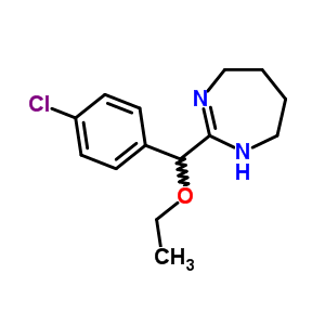 4,5,6,7-Tetrahydro-2-(p-chloro-a-ethoxybenzyl)-1h-1,3-diazepineStructure,33210-37-6Structure 4,5,6,7-Tetrahydro-2-(p-chloro-a-ethoxybenzyl)-1h-1,3-diazepine Structure,33210-37-6Structure