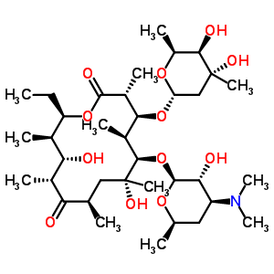 (3R,4S,5S,6R,7R,9R,11R,12S,13R,14R)-4-[(2R,4R,5R,6S)-4,5-二羥基-4,6-二甲基四氫吡喃-2-基]氧基-6-[(2S,3R,4S,6R)-4-二甲基氨基-3-羥基-6-甲基四氫吡喃-2-基]氧基-14-乙基-7,12-二羥基-3,5,7,9,11,13-六甲基-1-氧結(jié)構(gòu)式_33442-56-7結(jié)構(gòu)式