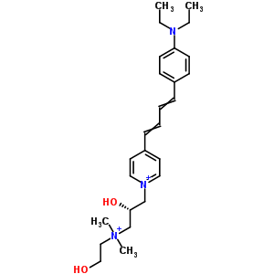4-[4-[4-(二乙基氨基)苯基]-1,3-丁二烯基]-1-[2-羥基-3-[(2-羥基乙基)二甲基銨]丙基]吡啶二醋酸鹽結(jié)構式_336185-18-3結(jié)構式