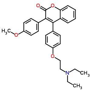 4-[4-(2-二乙基氨基乙氧基)苯基]-3-(4-甲氧基苯基)色烯-2-酮結構式_3450-73-5結構式