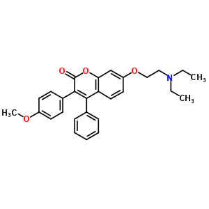 7-(2-Diethylaminoethoxy)-3-(4-methoxyphenyl)-4-phenyl-chromen-2-oneStructure,3450-75-7Structure 7-(2-Diethylaminoethoxy)-3-(4-methoxyphenyl)-4-phenyl-chromen-2-one Structure,3450-75-7Structure