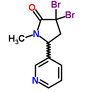2-Pyrrolidinone,3,3-dibromo-1-methyl-5-(3-pyridinyl)-Structure,3471-04-3Structure 2-Pyrrolidinone,3,3-dibromo-1-methyl-5-(3-pyridinyl)- Structure,3471-04-3Structure