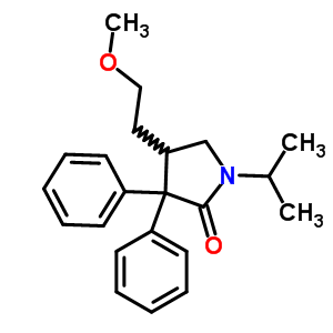 4-(2-甲氧基乙基)-3,3-二苯基-1-丙烷-2-基-吡咯烷-2-酮結(jié)構(gòu)式_3471-95-2結(jié)構(gòu)式