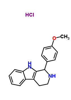 1-(4-甲氧基苯基)-2,3,4,9-四氫-1H-beta-咔啉鹽酸鹽結(jié)構(gòu)式_3489-15-4結(jié)構(gòu)式