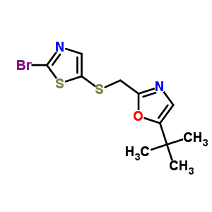 2-((2-Bromothiazol-5-ylthio)-methyl)-5-tert-butyloxazoleStructure,350511-08-9Structure 2-((2-Bromothiazol-5-ylthio)-methyl)-5-tert-butyloxazole Structure,350511-08-9Structure