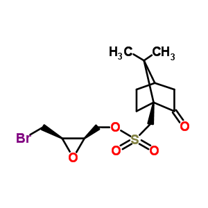 [(2R,3R)-3-(溴甲基)-2-環(huán)氧乙烷基]甲基[(1S)-7,7-二甲基-2-氧代雙環(huán)[2.2.1]庚-1-基]甲烷磺酸酯結(jié)構(gòu)式_352525-76-9結(jié)構(gòu)式